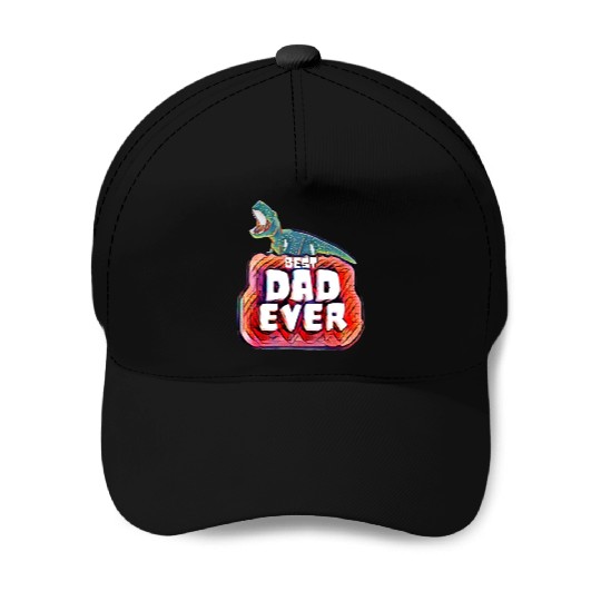 Best Dad Ever trex papa Baseball Caps