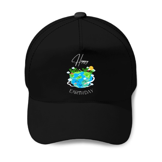 Green and Blue Happy Earth Day Baseball Caps