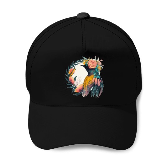 Cute Bird Of Paradise Bird Flower Crown Pet Birds Baseball Caps