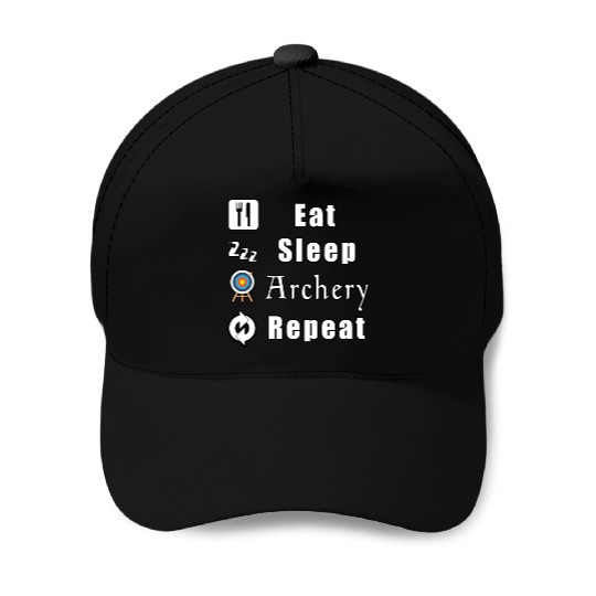 Eat Sleep Archery Repeat red Baseball Caps
