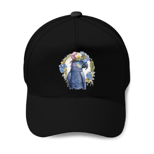 Cute Hyacinth Macaw Parrot Bird Flower Crown Pet B Baseball Caps