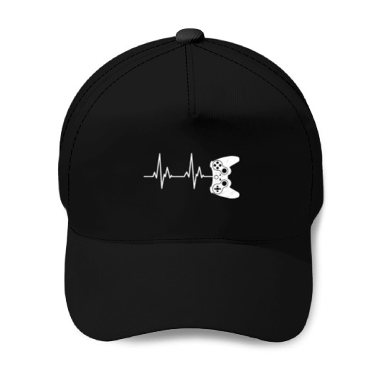 Video Game Gamer Heartbeat Video Game Lover Baseball Caps