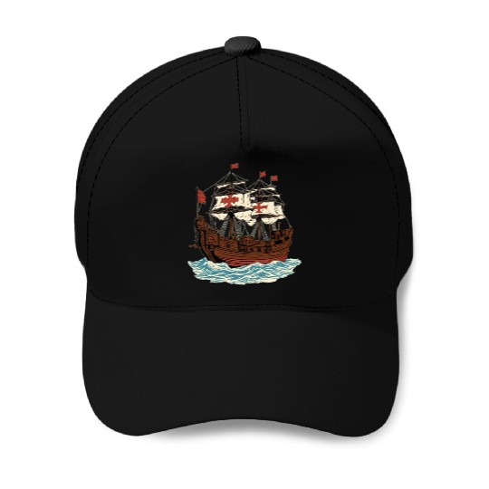 Columbus Day 1492 Ship Baseball Caps