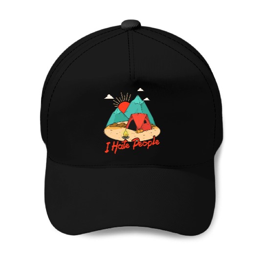 I Hate People I Love Camping Funny Baseball Caps
