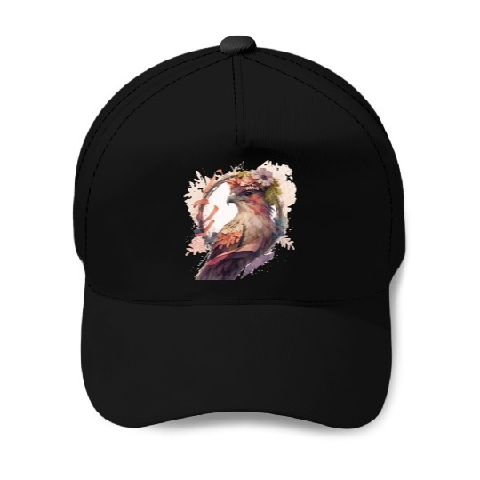 Birds Of Prey Kite Bird Flower Crown Floral Baseball Caps