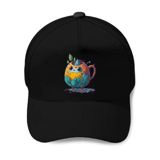 Colorful Tea Bot Baseball Caps