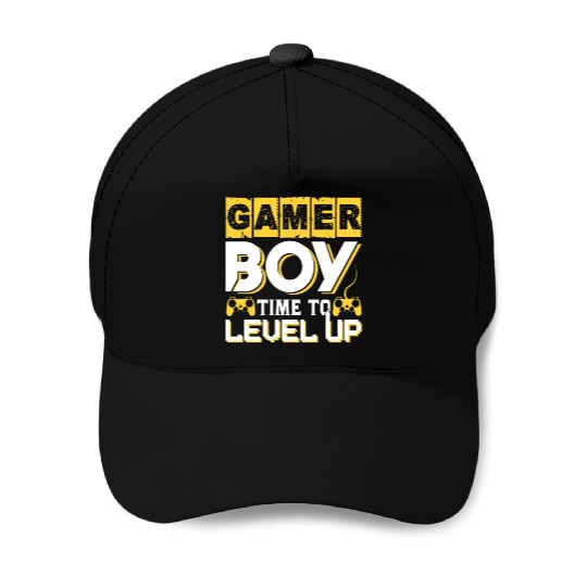 Gamer boy time to level up Baseball Caps