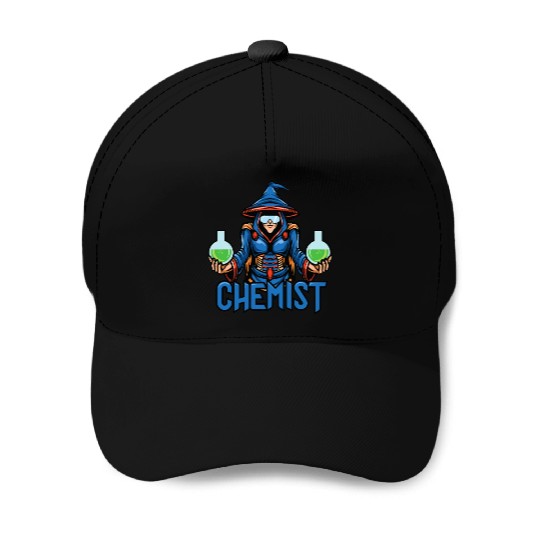 Funny science chemist elements chemists wizard Baseball Caps
