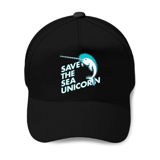 Funny Save the Sea Unicorn Narwhal Baseball Caps