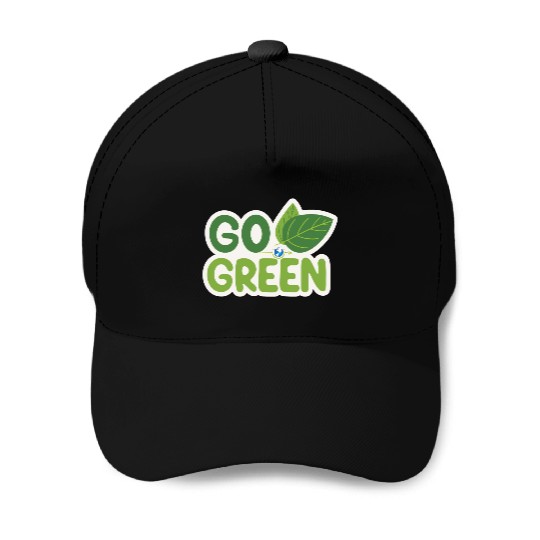 Go Green Earth Day design . Baseball Caps
