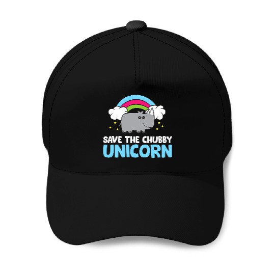 Save The Chubby Unicorn Rhinoceros Cute Rhino Baseball Caps