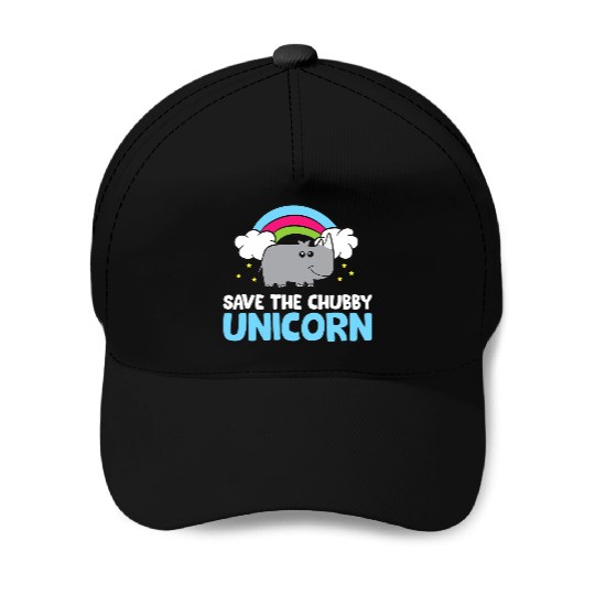 Save The Chubby Unicorn Rhinoceros Cute Rhino Baseball Caps