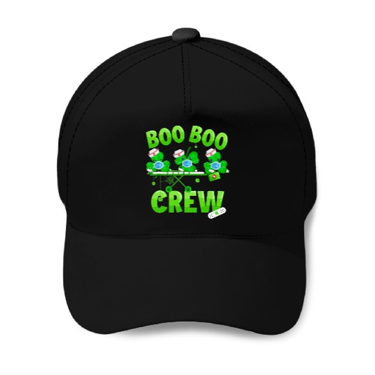 Boo Boo Crew Nurse St Patricks Day Shamrock Baseball Caps