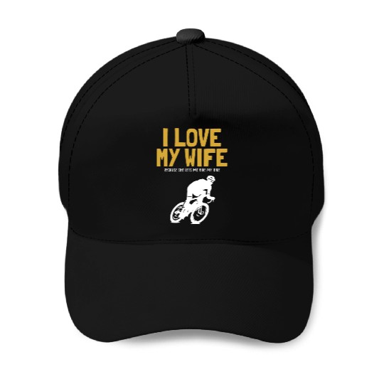 I love my Wife Cyclist Gravel City Bike Cyclist Baseball Caps