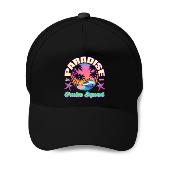 Paradise Cruise Squad: 80's Miami Cruise Ship Baseball Caps