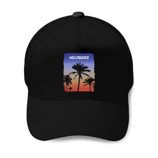 Hollywood California Sunset Vacation Souvenir Baseball Caps
