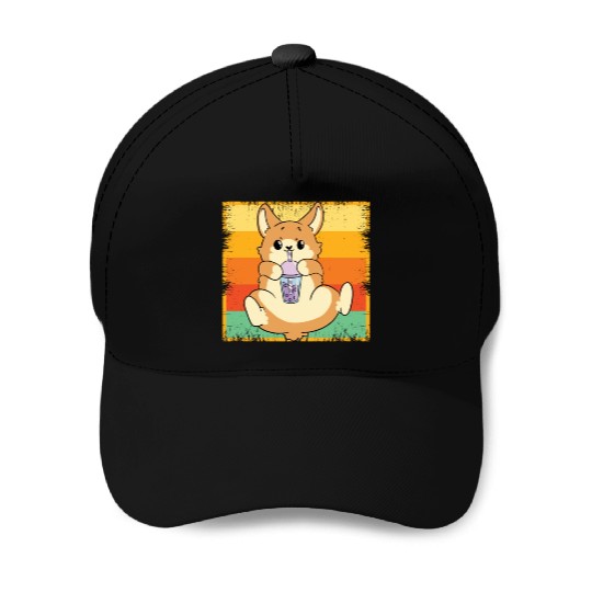Bubble Tea Lover Boba Tea Drinker Dog Owner Baseball Caps