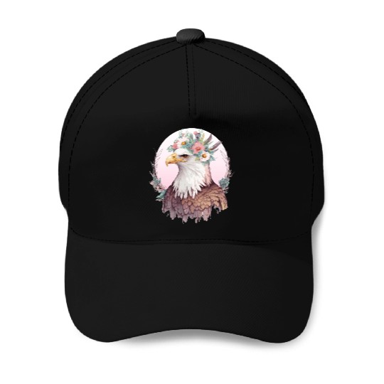 Birds Of Prey Bald Eagle Flower Crown Floral Birdi Baseball Caps