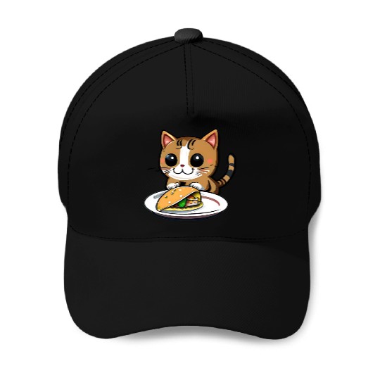 Cute Cat and Taco: A Playful Combination for Your Baseball Caps
