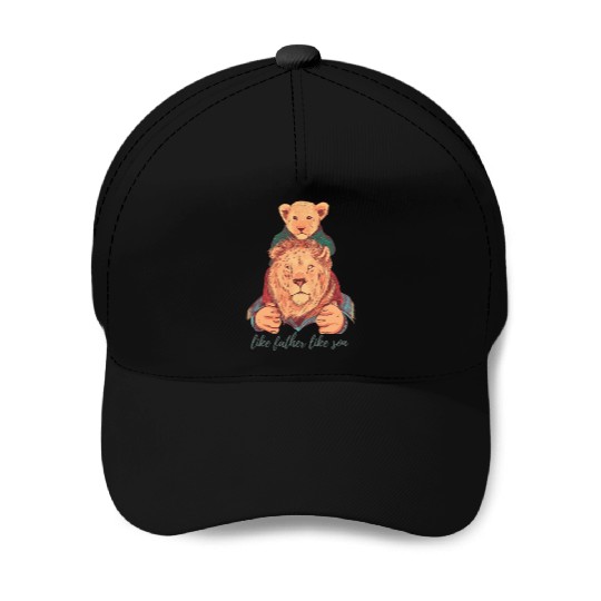 Roaring Bonds: Lion Father & Son Duo Baseball Caps