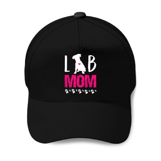 Lab Mom Happy Mother's Day Dog Breed Paw Bark Bone Baseball Caps