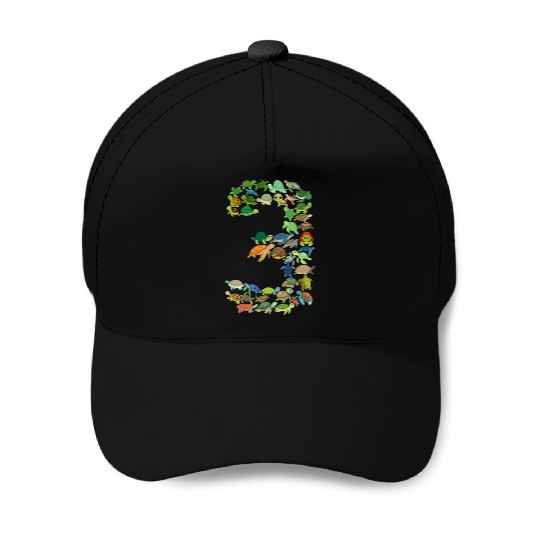 3rd Birthday Sea Turtle Tortoise Theme 3 Year Old Baseball Caps
