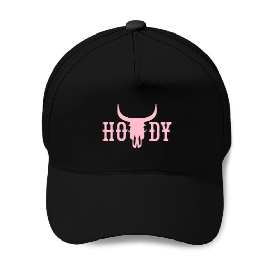 Howdy Cow Skull Western Cowboy Cowgirl Rodeo Howdy Baseball Caps