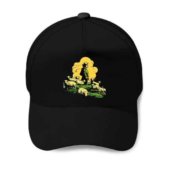 Sheep Farm Farming Farmer Baseball Caps