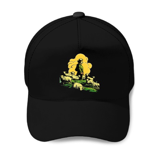 Sheep Farm Farming Farmer Baseball Caps