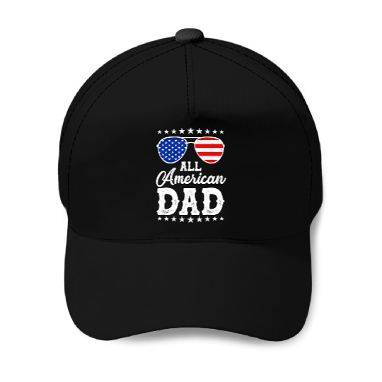 4th Of July Patriotic American Dad Us Baseball Caps