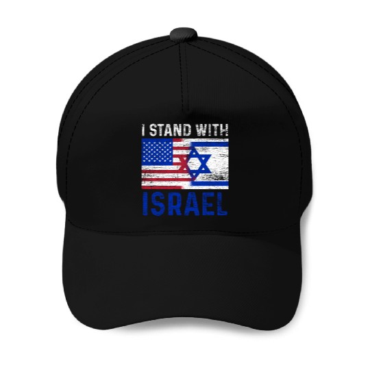 Us Flag I Stand With Israel Baseball Caps