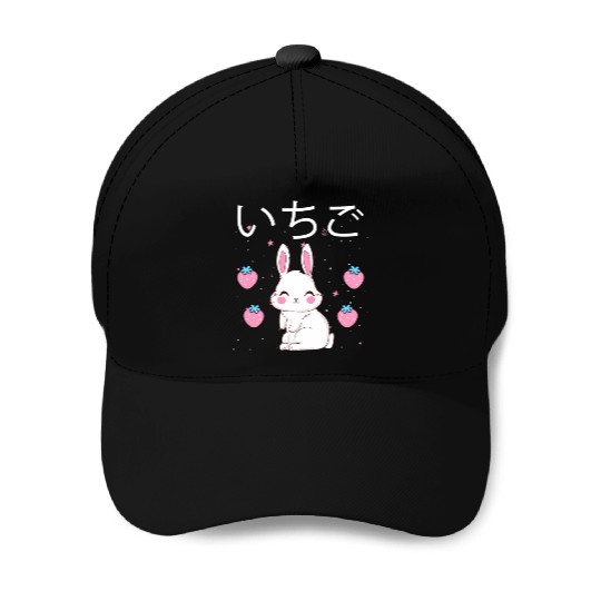 Strawberry Milk Bunny Aesthetic Vaporwave Anime Baseball Caps