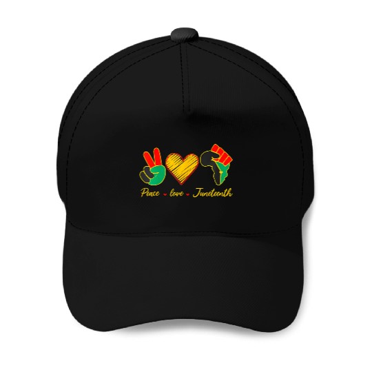 Peace Love Junenth Black History Pride African Ame Baseball Caps