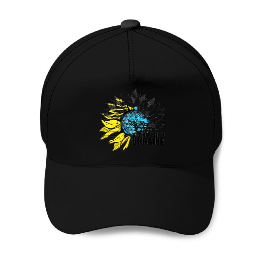 Sunflower Ukrainian Flag I Stand With Ukraine Ukra Baseball Caps