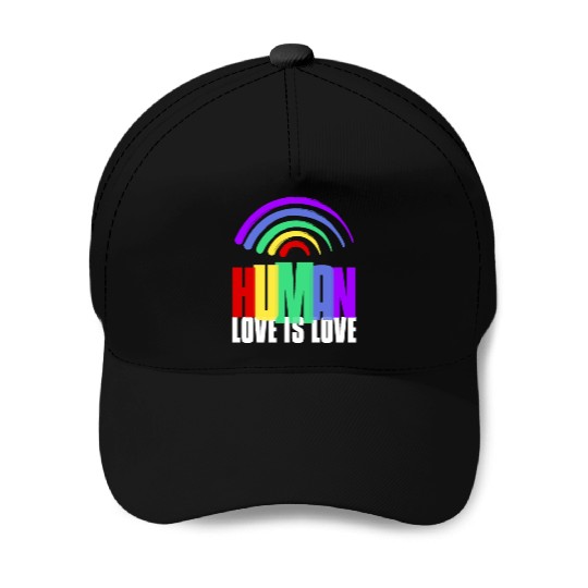 Human Baseball Caps LGBTQ Pride Rainbow Flag Gay Lesbian