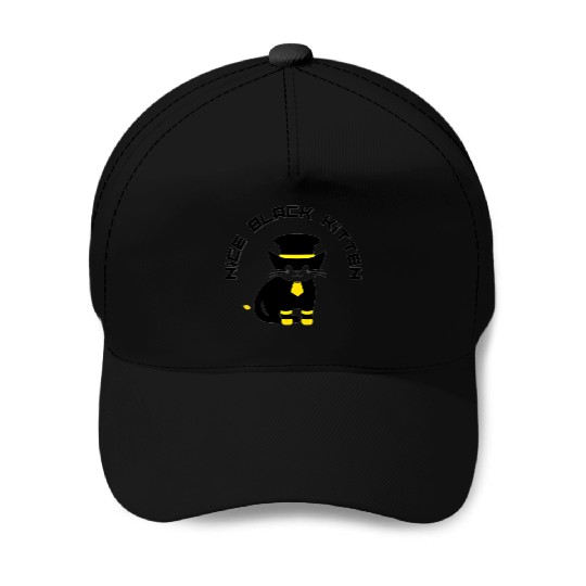 Nice black kitten Baseball Caps