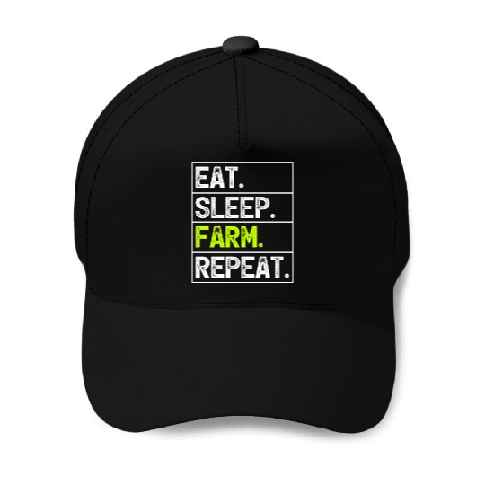 Farmer Farming Eat Sleep Farm Repeat Baseball Caps