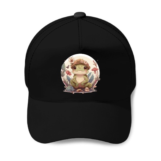 Cute Cottagecore Baby Frog Toad Frog Lovers Baseball Caps