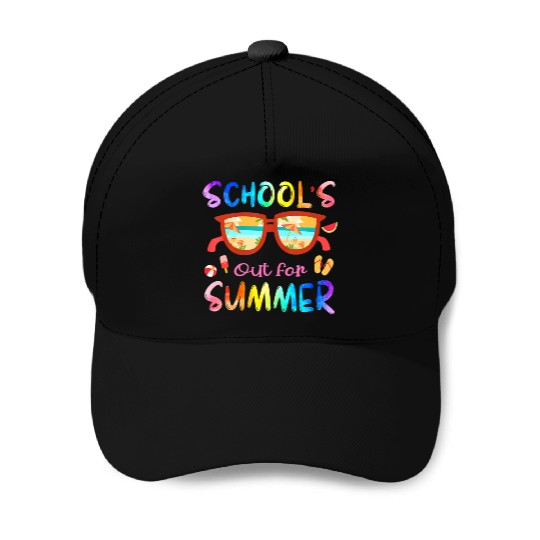 Schools Out For Summer Last Day Of School Teacher Baseball Caps