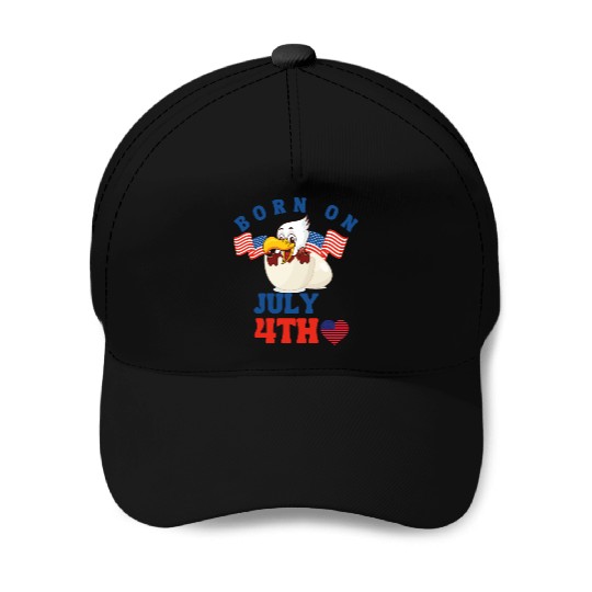 Happy 4th Of July Unicorn American Flag Patriotic Baseball Caps
