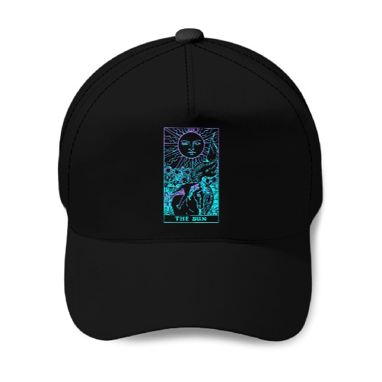 76205 The Sun Tarot Card Rider Waite Witchy Baseball Caps