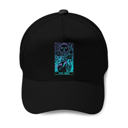 76205 The Sun Tarot Card Rider Waite Witchy Baseball Caps