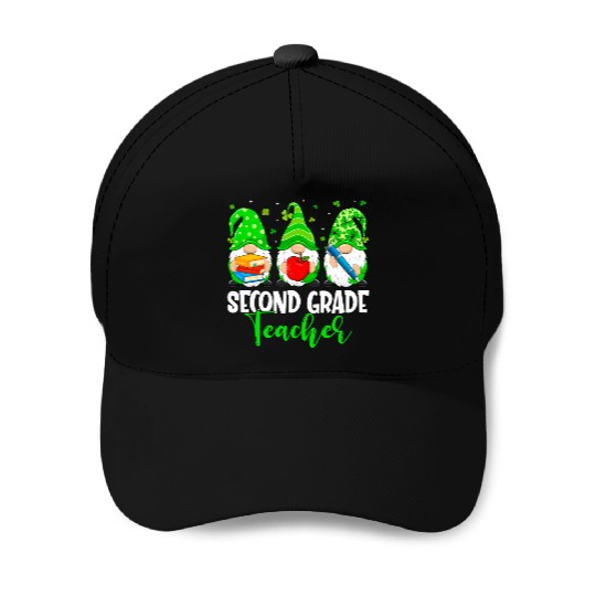 Gnomes 2Nd Grade Teacher Squad St Patric Day Baseball Caps