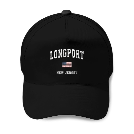 Longport New Jersey Nj American Flag Sports Baseball Caps