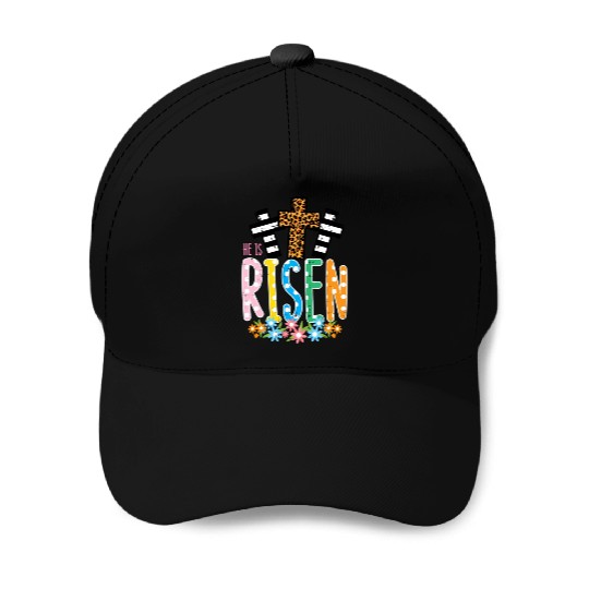 He Is Risen Leopard Cross Easter Jesus Religious Baseball Caps