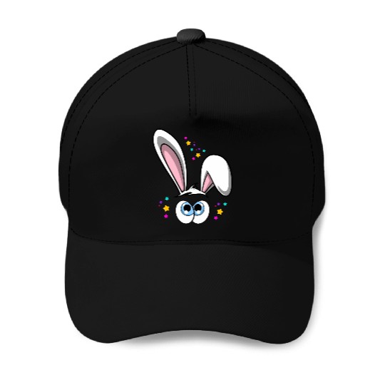 Easter Bunny With Eyes Baseball Caps