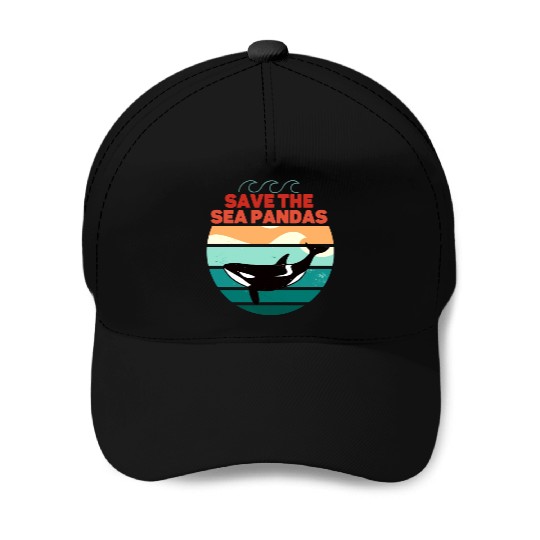 Rescue Killer Whale Orcas Save The Sea Pandas Baseball Caps