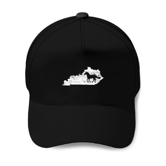 Kentucky Map Horse Kentucky Baseball Caps