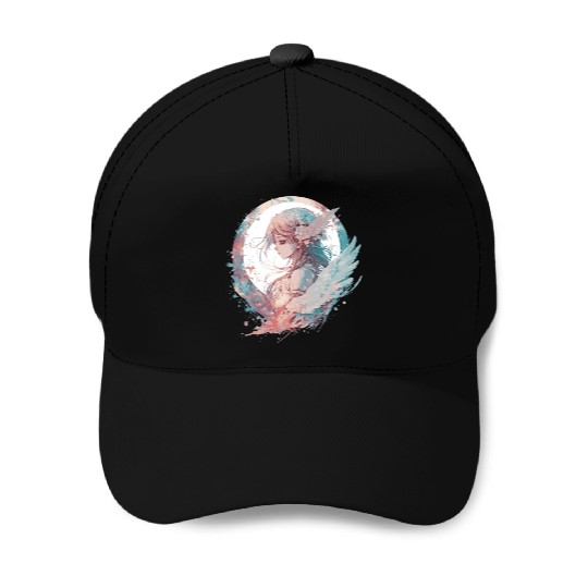 Watercolor Anime Fairy Cute Fairycore Pastel Goth Baseball Caps
