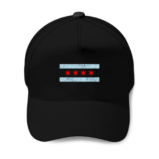 Sweet Chicago Flag Red Six Pointed Stars Baseball Caps